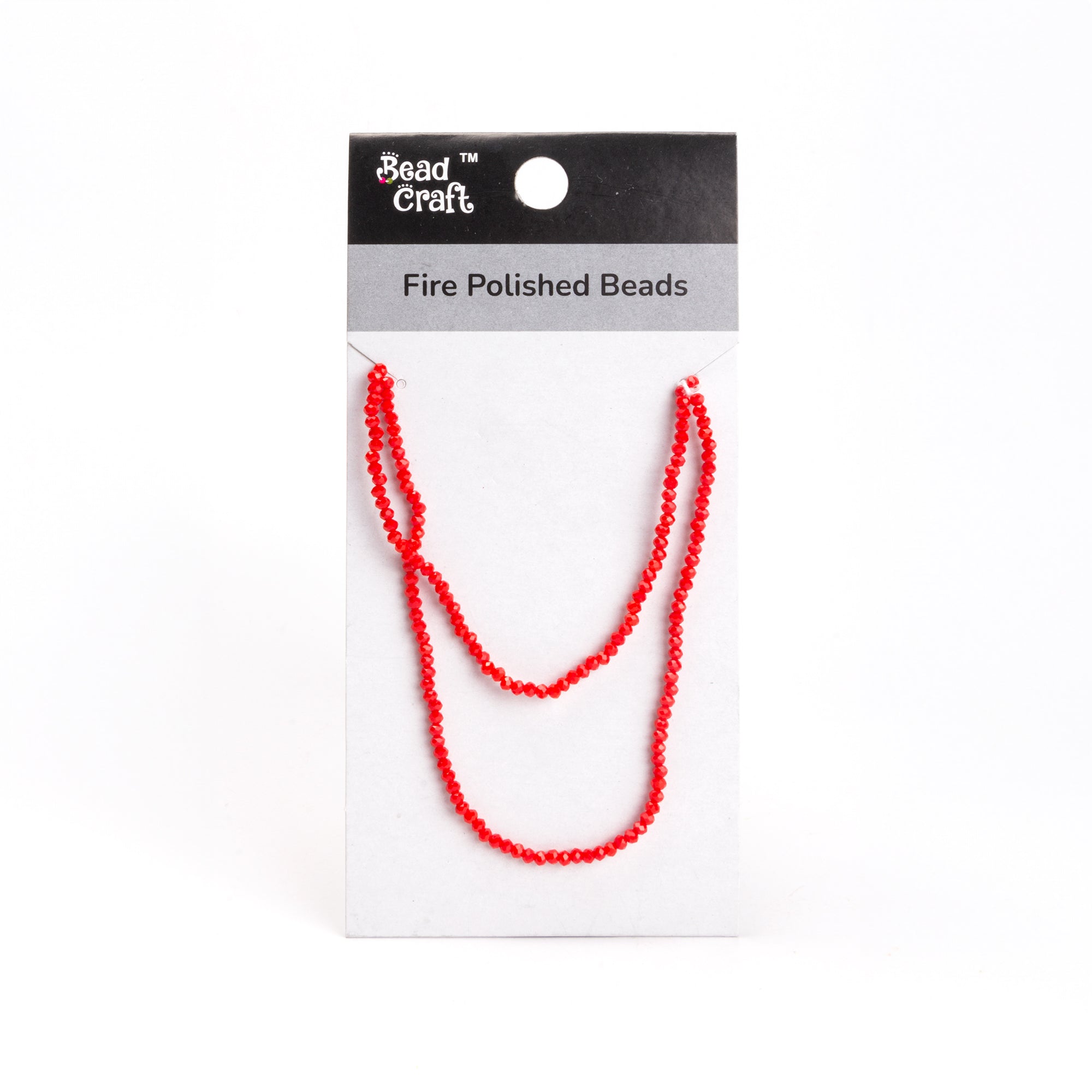 Fire Polished Beads Opaque Ruby 2mm 1 String