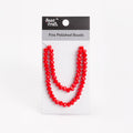 Fire Polished Beads Opaque Ruby 8mm 1 String