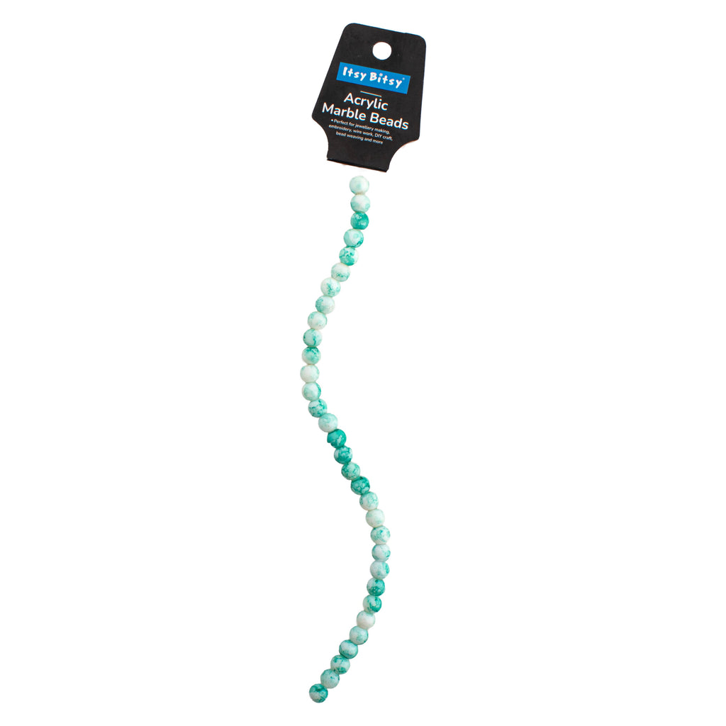 Acrylic Marble Beads Turquoise Fusion 1 String