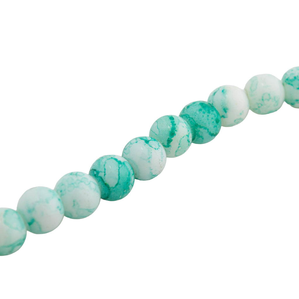 Acrylic Marble Beads Turquoise Fusion 1 String