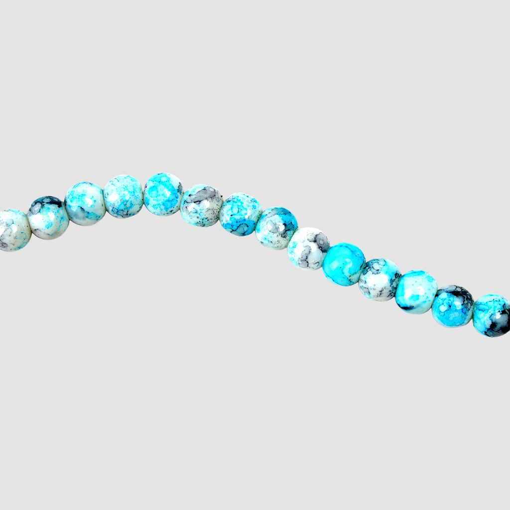 Acrylic Marble Beads Inky Fusion 1 String