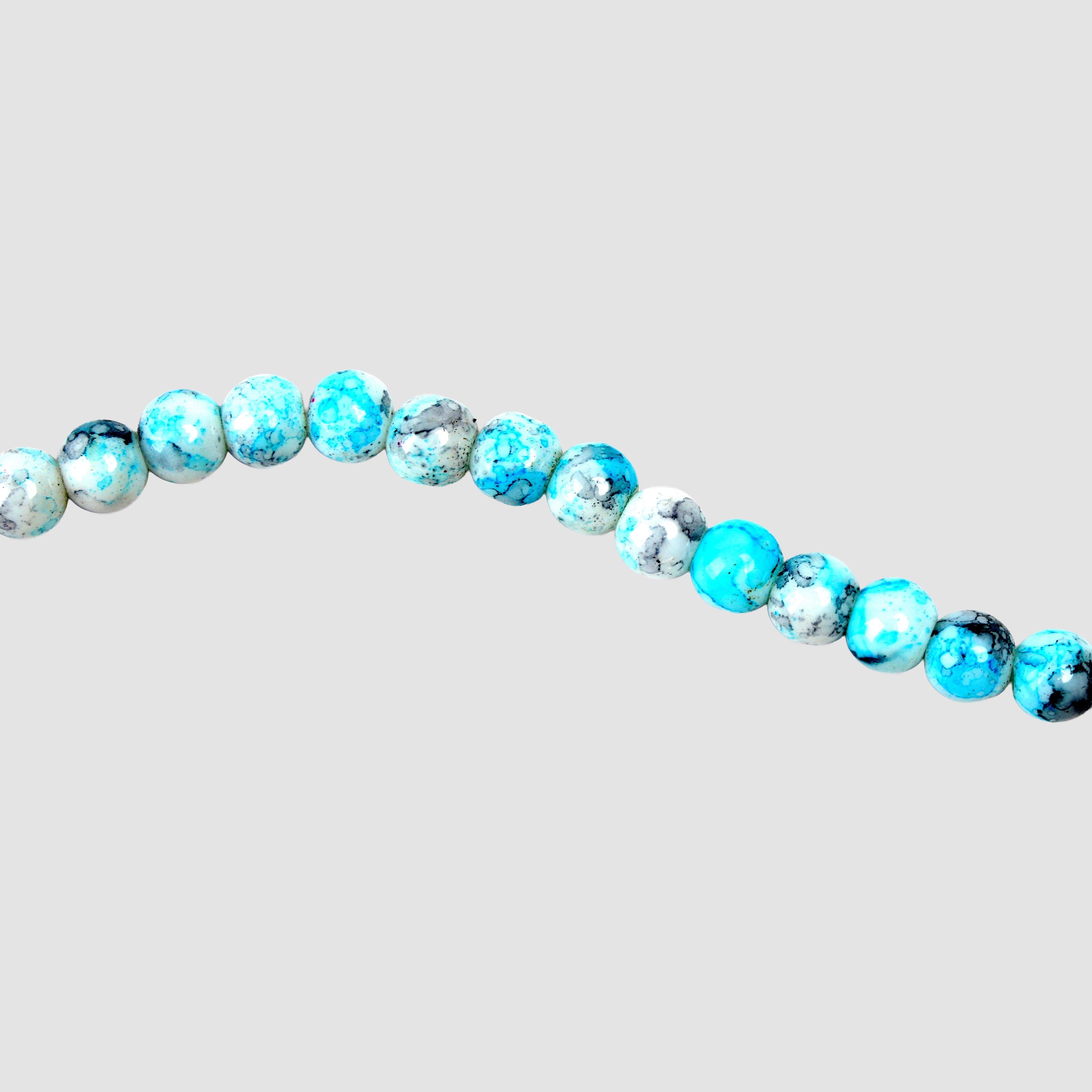 Acrylic Marble Beads Inky Fusion 1 String