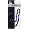 Glass Beads Ebony Black Matte Finish 1 String