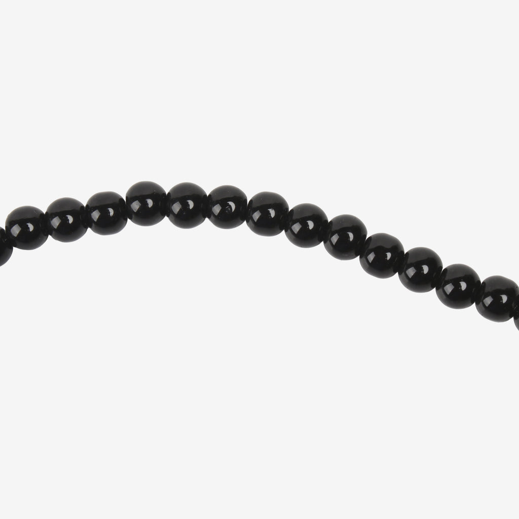 Glass Beads Ebony Black 1 String
