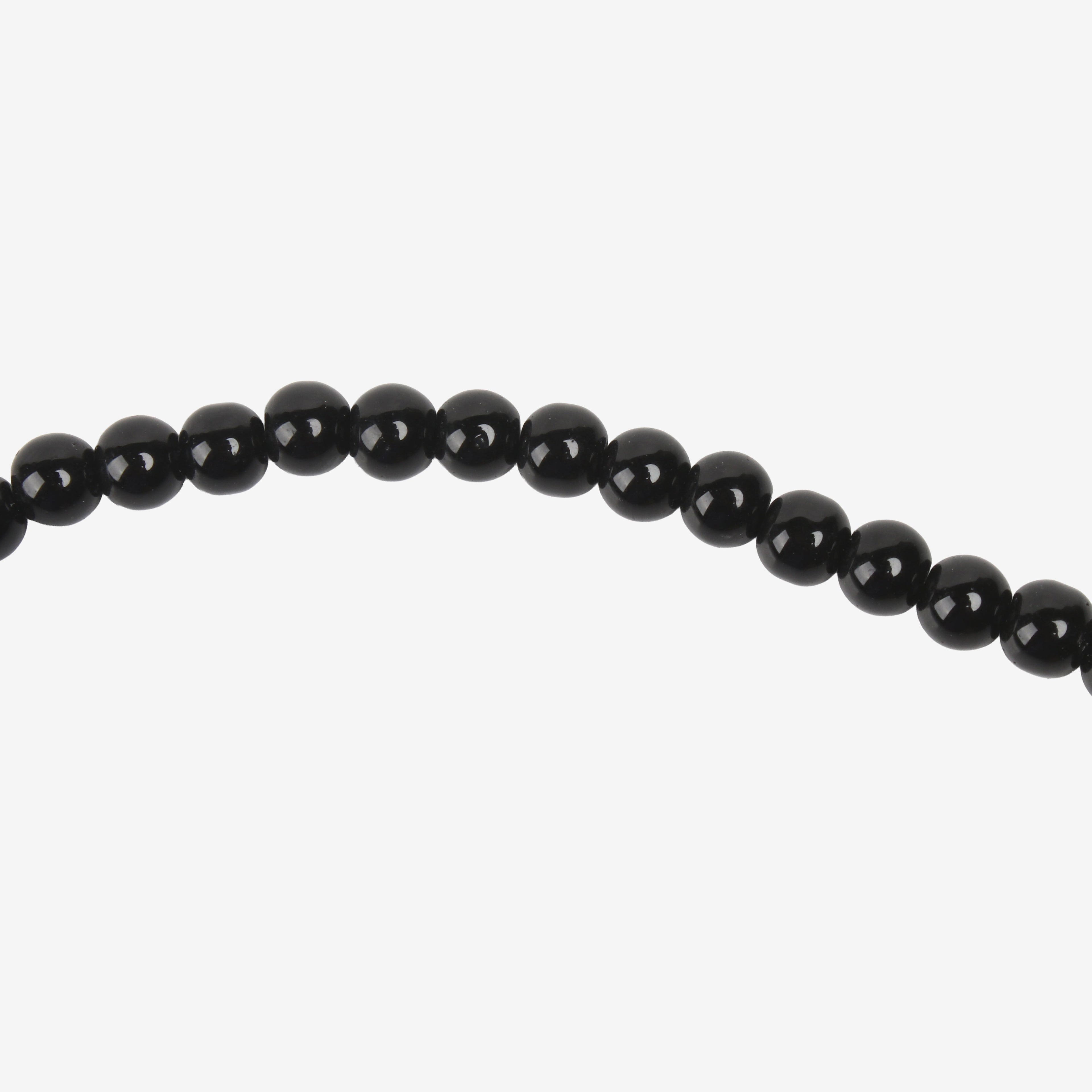 Glass Beads Ebony Black 1 String