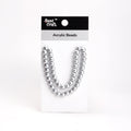 Acrylic Beads Matte Metallic Silver 1 String