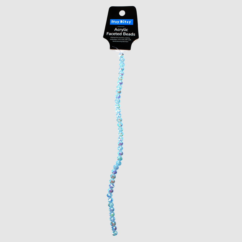 Acrylic Faceted Beads Sky Blue 1 String