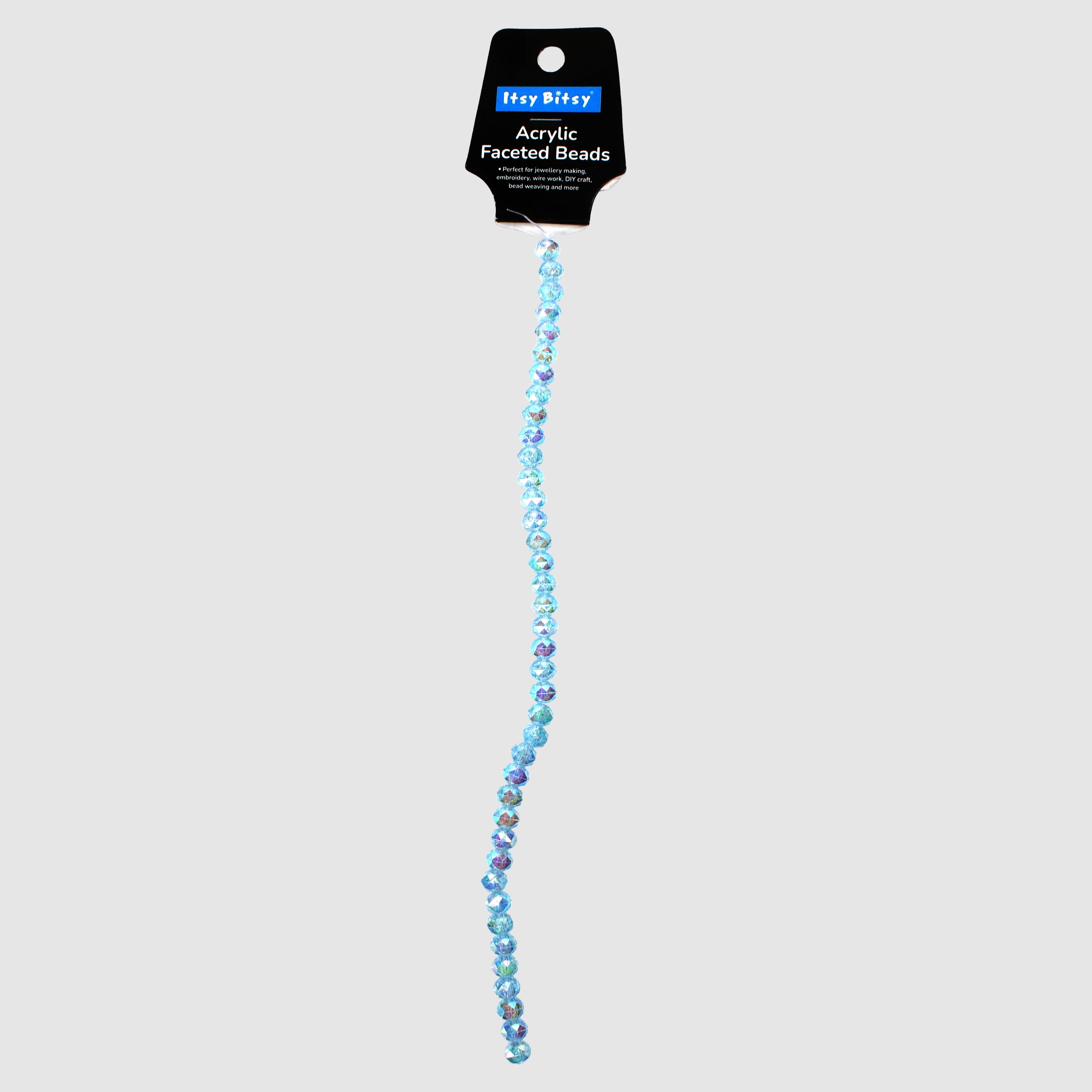 Acrylic Faceted Beads Sky Blue 1 String