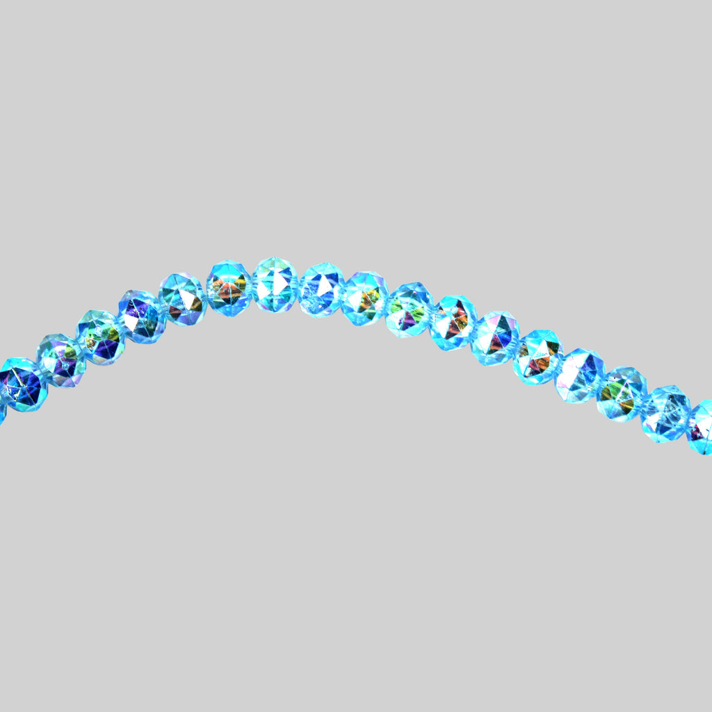 Acrylic Faceted Beads Sky Blue 1 String
