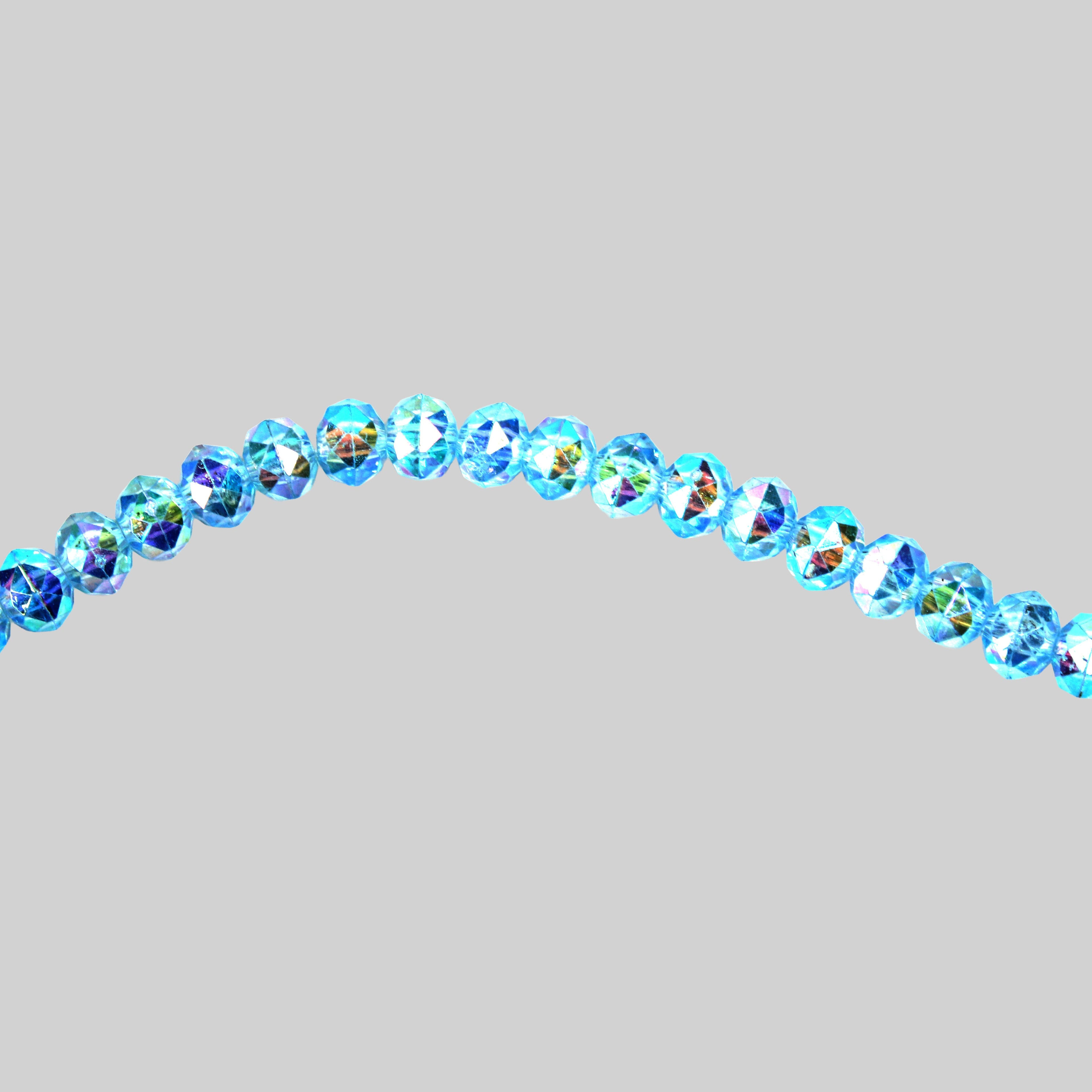 Acrylic Faceted Beads Sky Blue 1 String