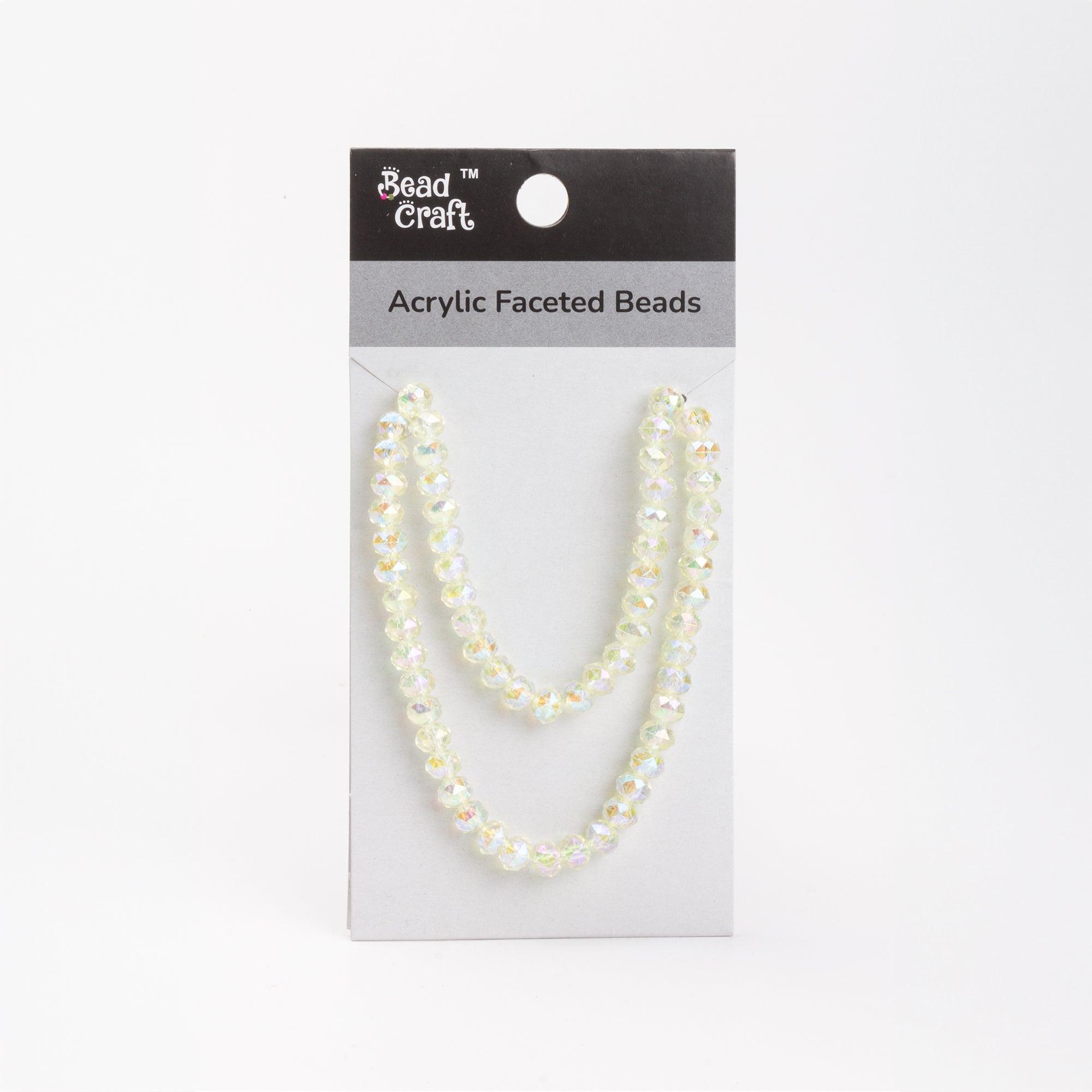 Acrylic Faceted Beads Cream 1 String