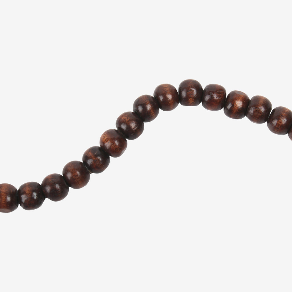 Handmade Wooden Beads Dark Brown 8mm String