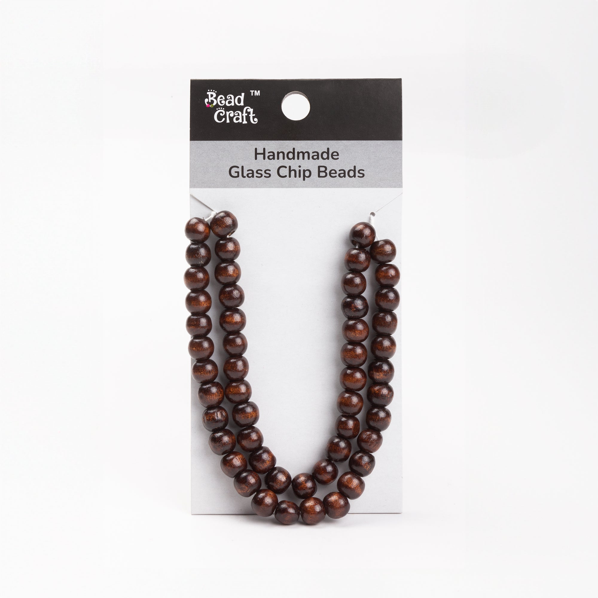 Handmade Wooden Beads Dark Brown 10mm String