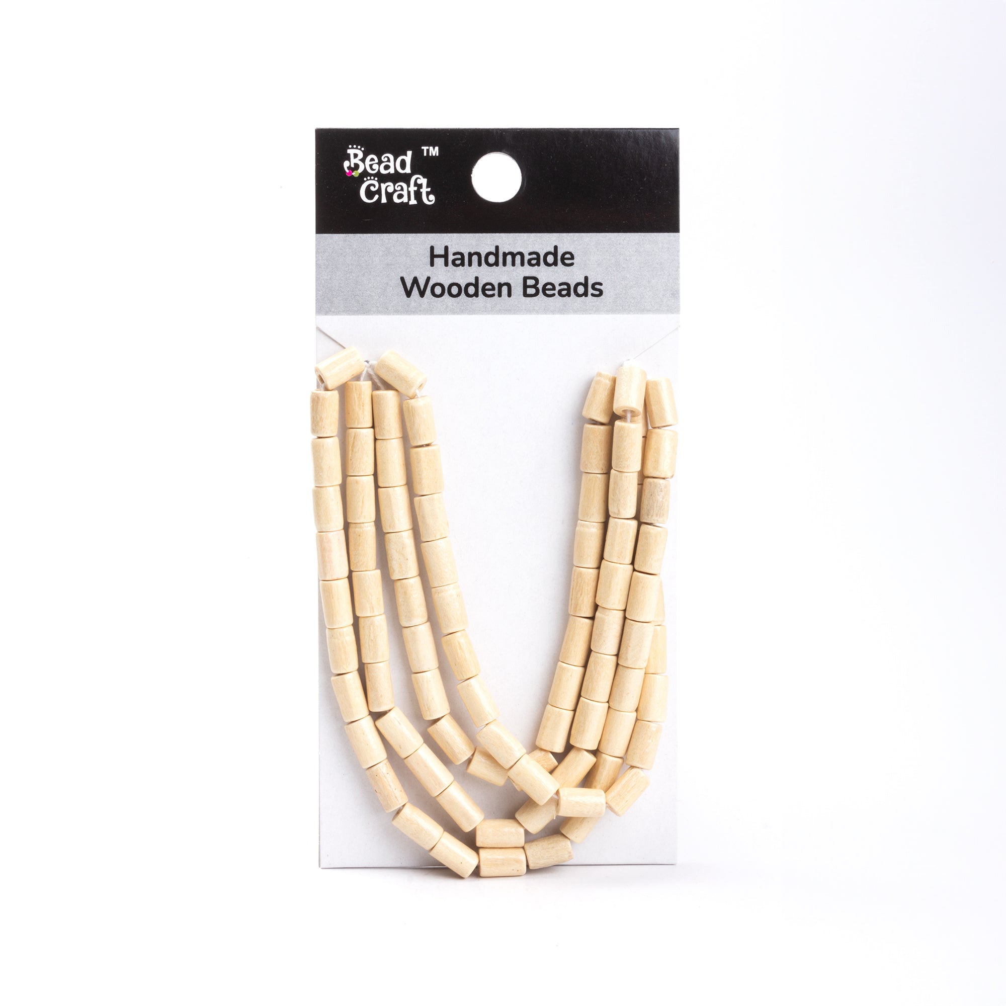 Handmade Wooden Beads Pipe Cream String