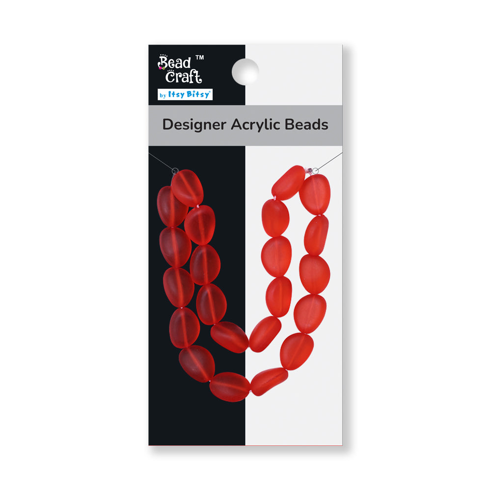 Designer Acrylic Beads Cherry Red 1 String