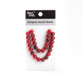 Designer Acrylic Beads Red Marble Approx 25gm 1 String (Small)