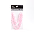 Designer Acrylic Beads Frosted Pink Approx 25gm 1 String