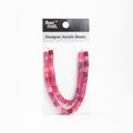 Designer Acrylic Beads Burnt Red Approx 25gm 1 String-1