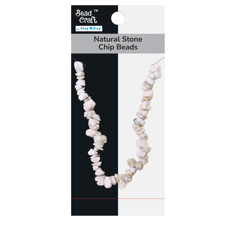 Natural Stone Chip Beads White Approx 15gm