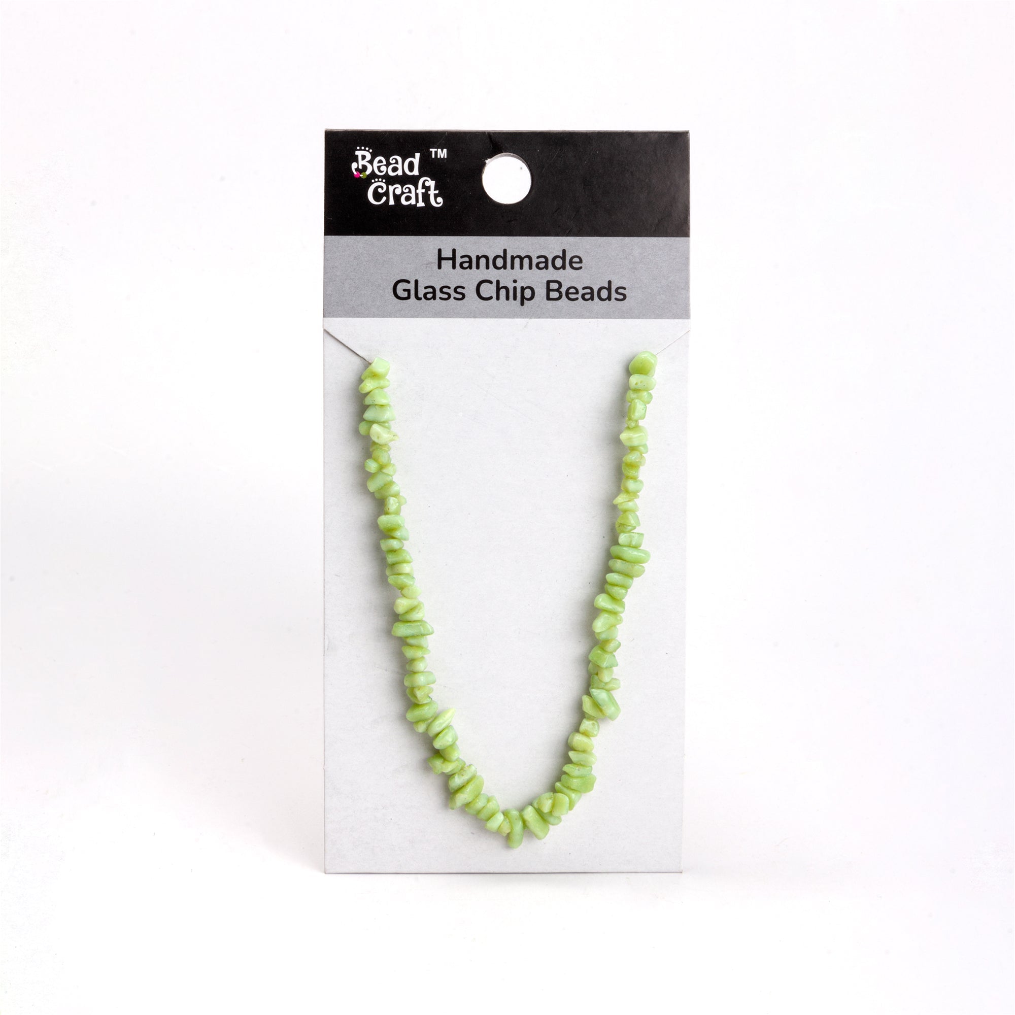 Handmade Glass Chip Beads Pistachio Green Approx 15gm