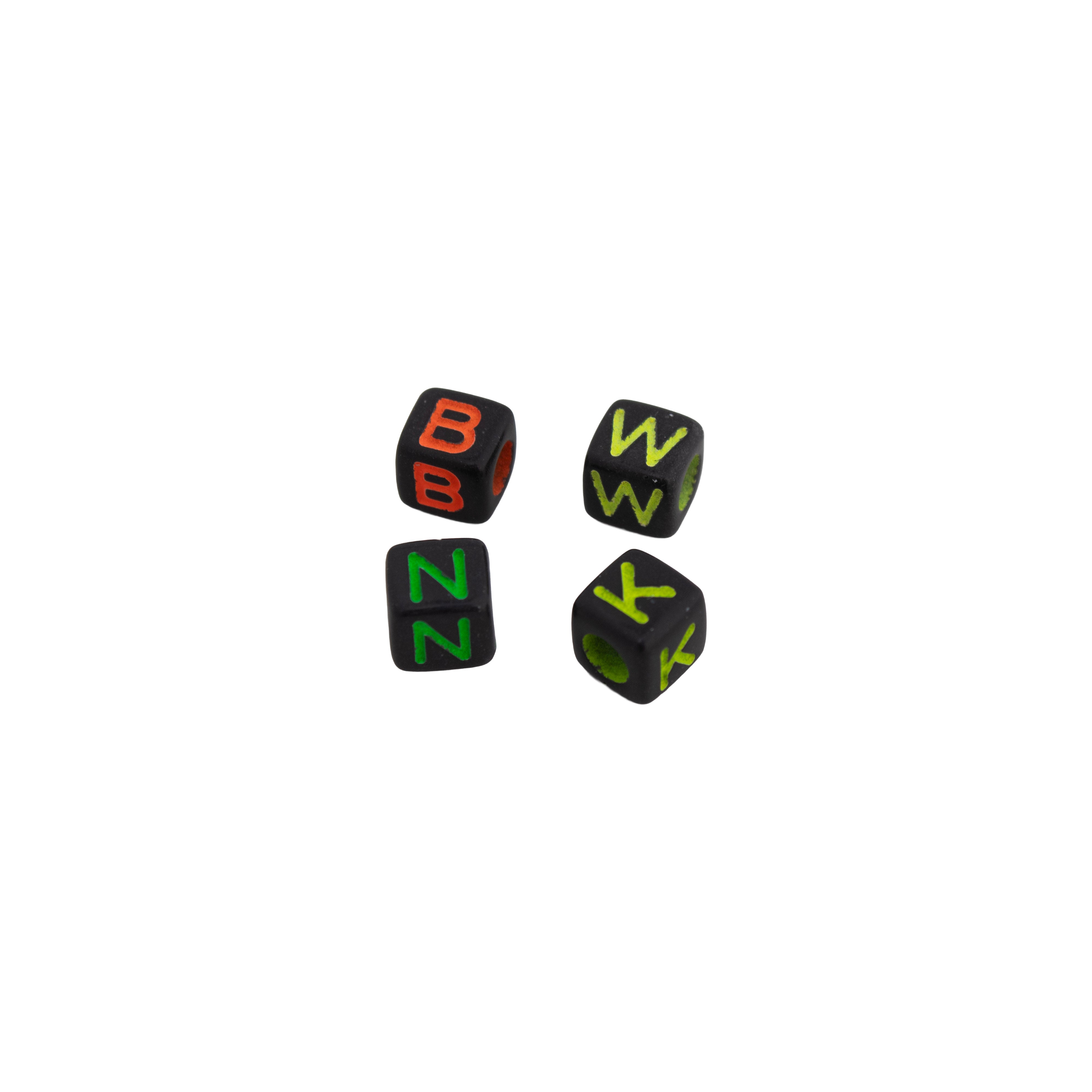 Jewellery Essentials Alphabet Beads Black 50gm