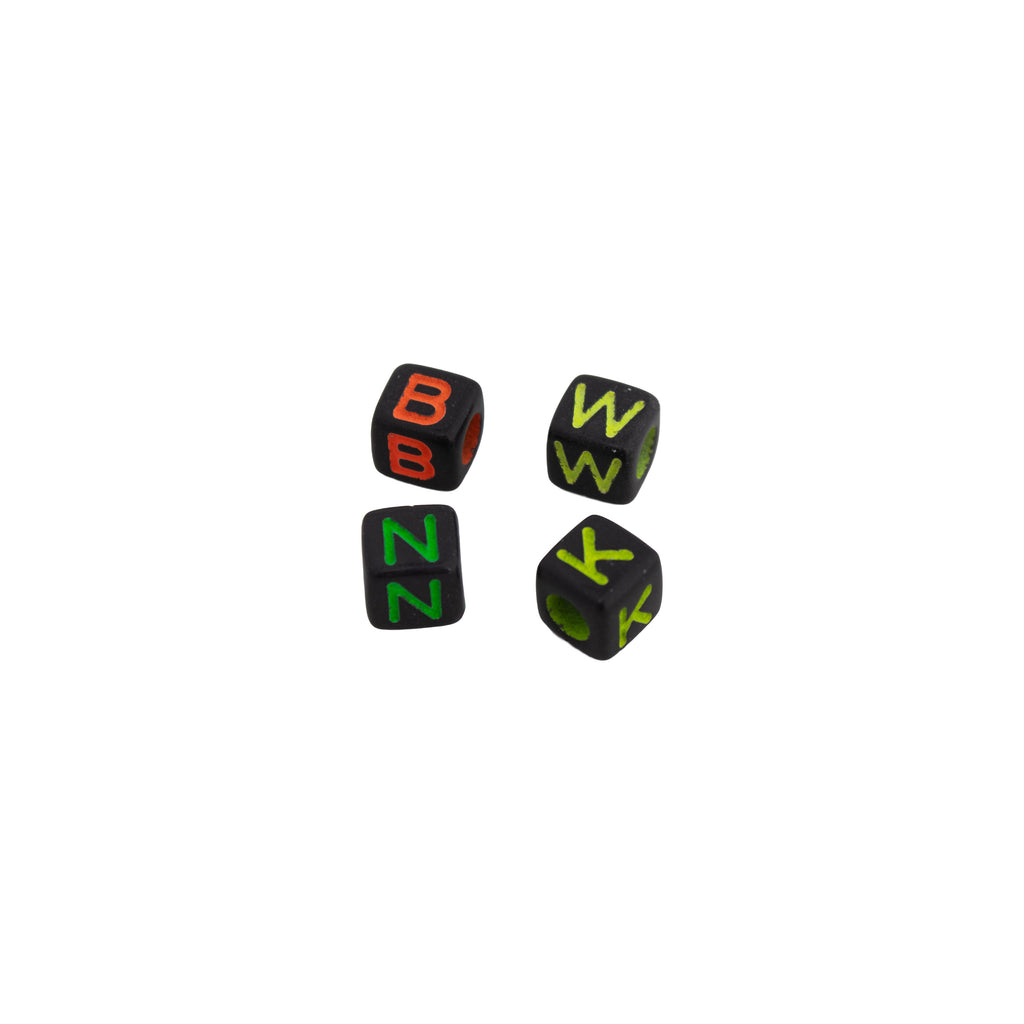 Jewellery Essentials Alphabet Beads Black 50gm