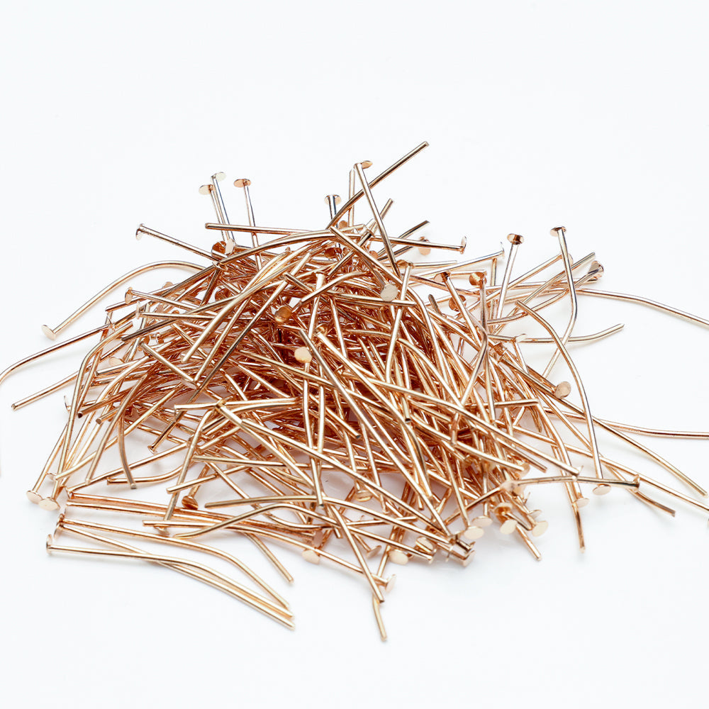 Jewellery Findings Head Pin 30Mm Rose Gold 25 Gm