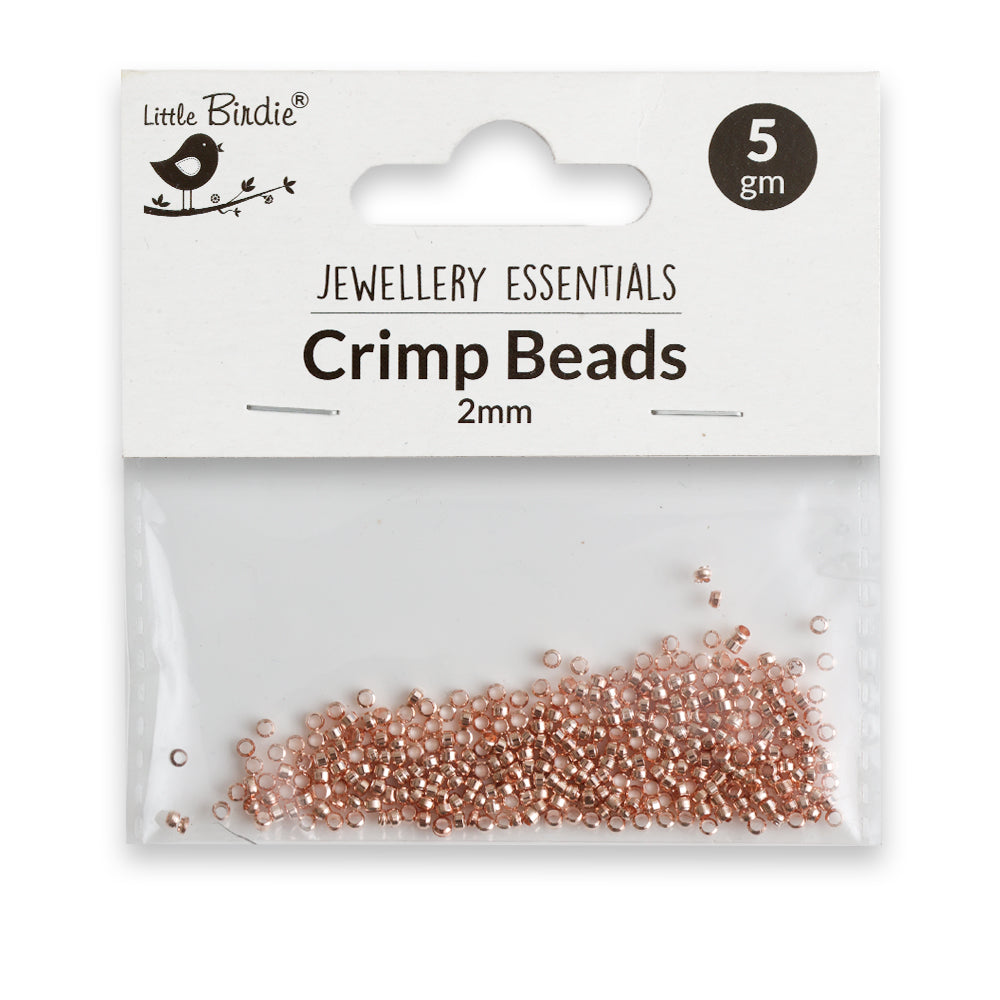 Jewellery Findings Crimp Beads 2Mm Rose Gold 5 Gm
