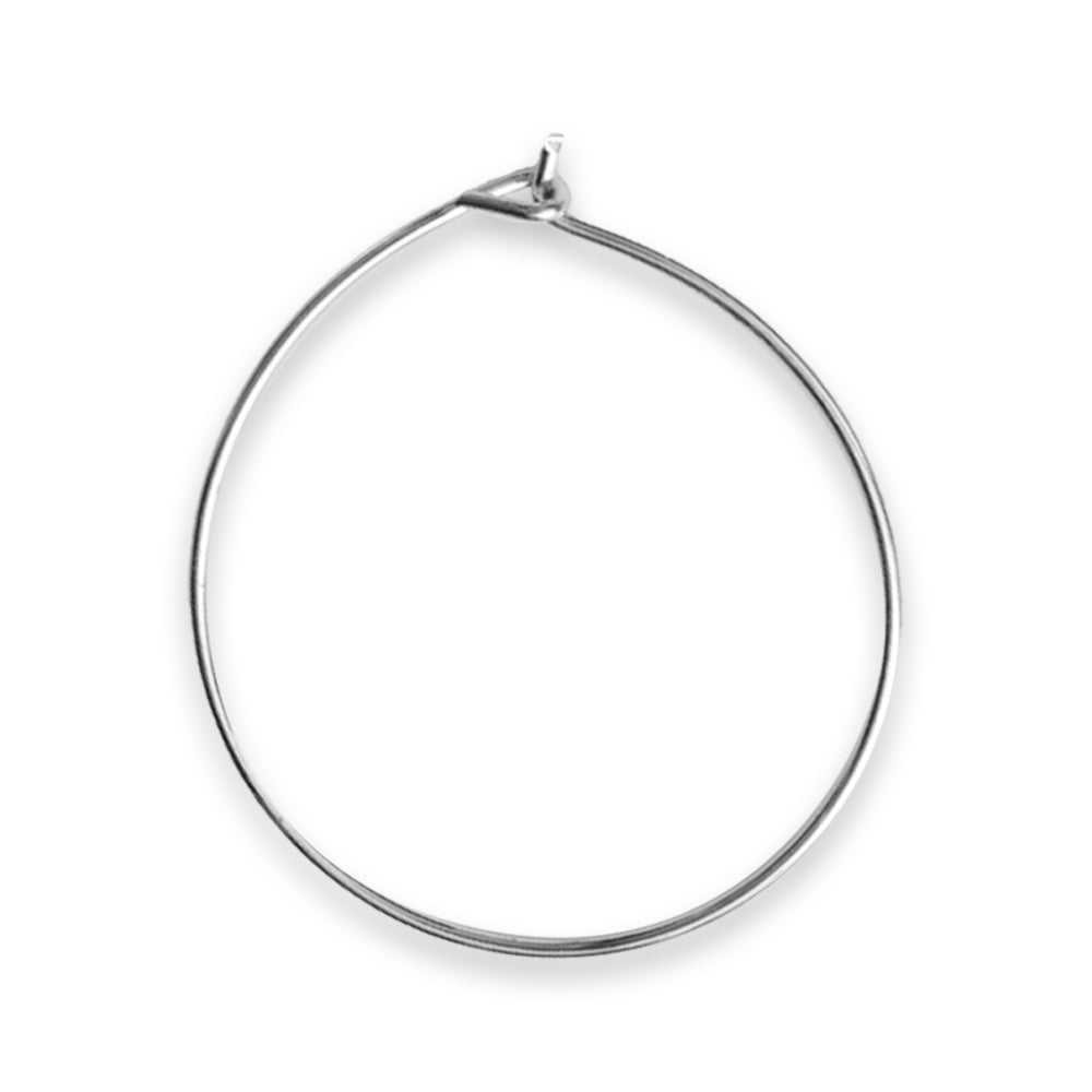 Jewellery Findings Ear Hoops Round 2.5Cm Dia Nickel 6 Pcs