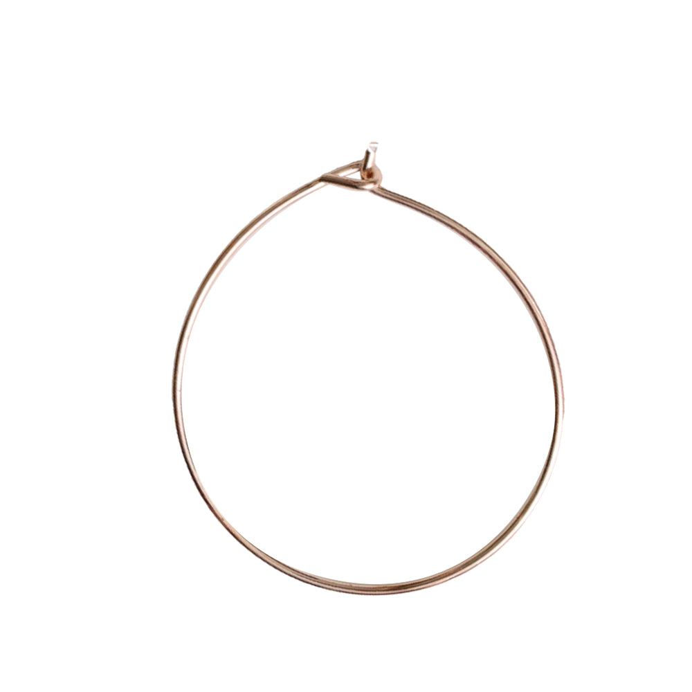 Jewellery Findings Ear Hoops Round 2.5Cm Dia Rose Gold6 Pcs