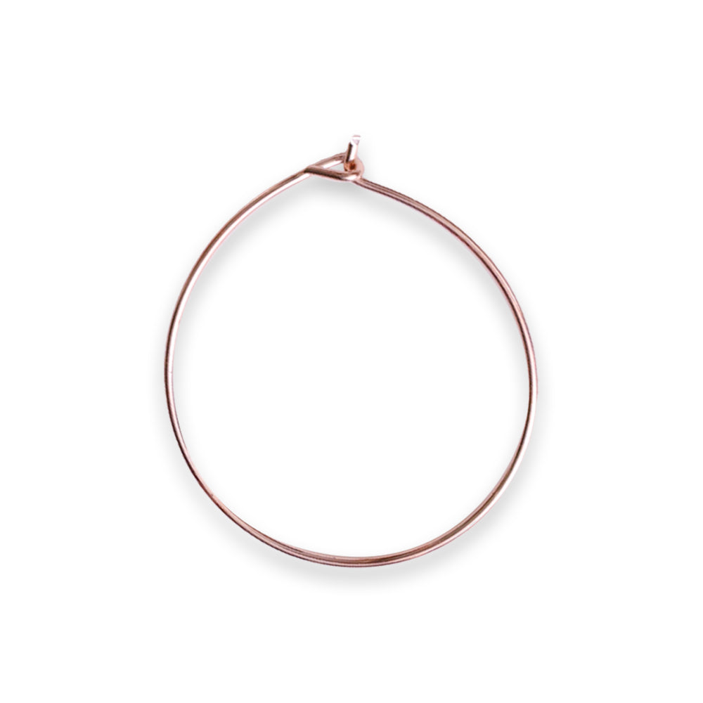 Jewellery Findings Ear Hoops Round 40Mm Dia Rose Gold 6 Pcs