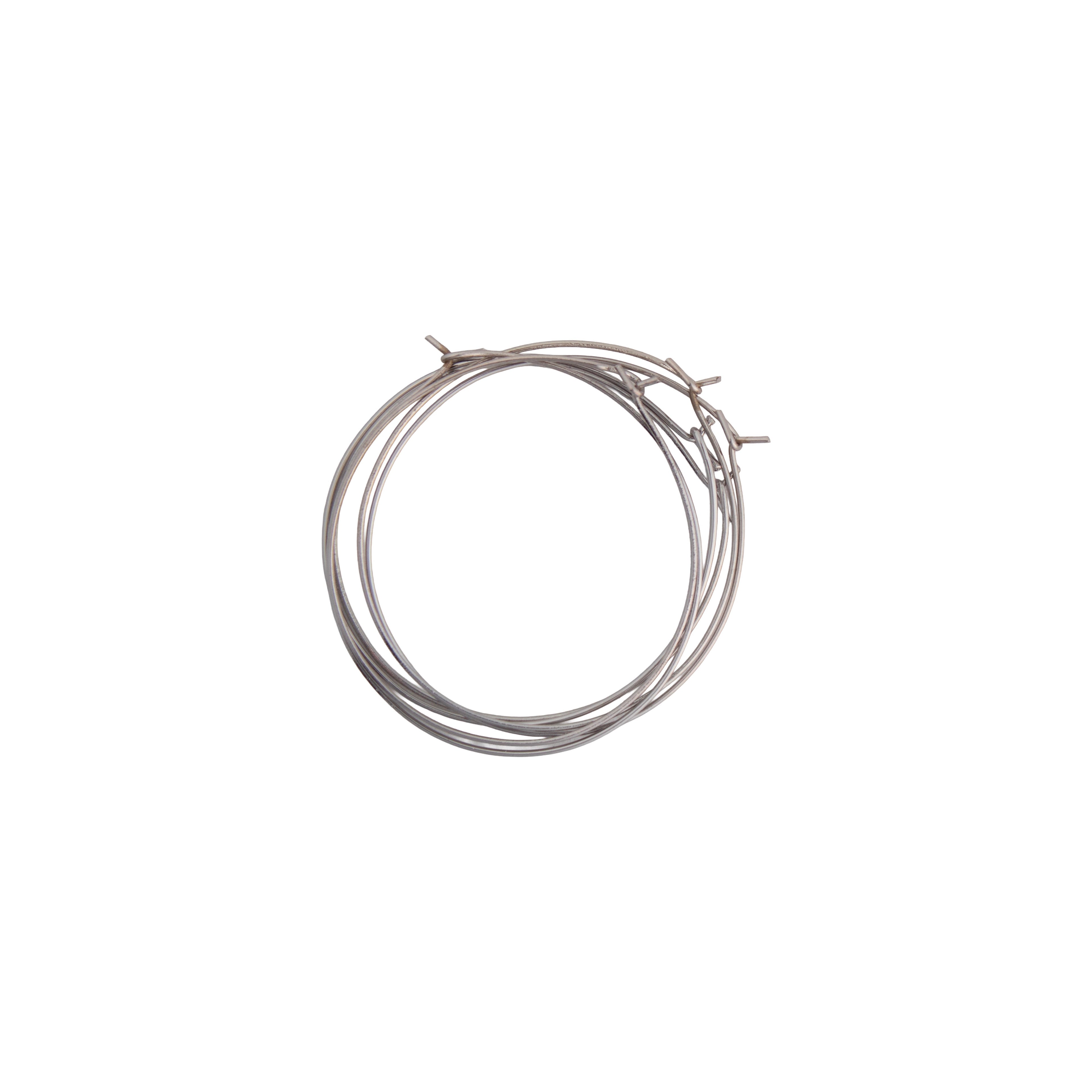 Jewellery Findings Ear Hoops Round 40mm Dia Nickel 6Pcs