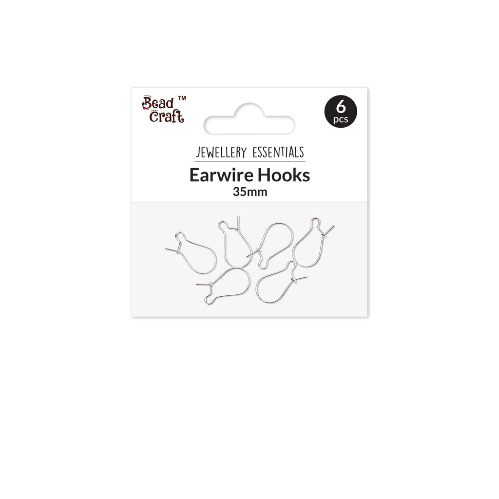 Jewellery Findings Drop Clasps U Hoop 20mm Silver 6Pc