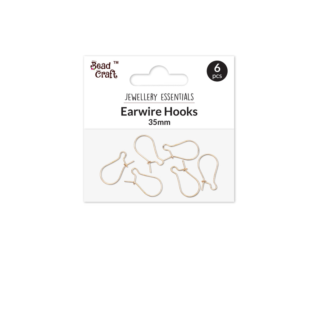 Jewellery Findings Drop Clasps U Hoop 20mm Gold 6Pc