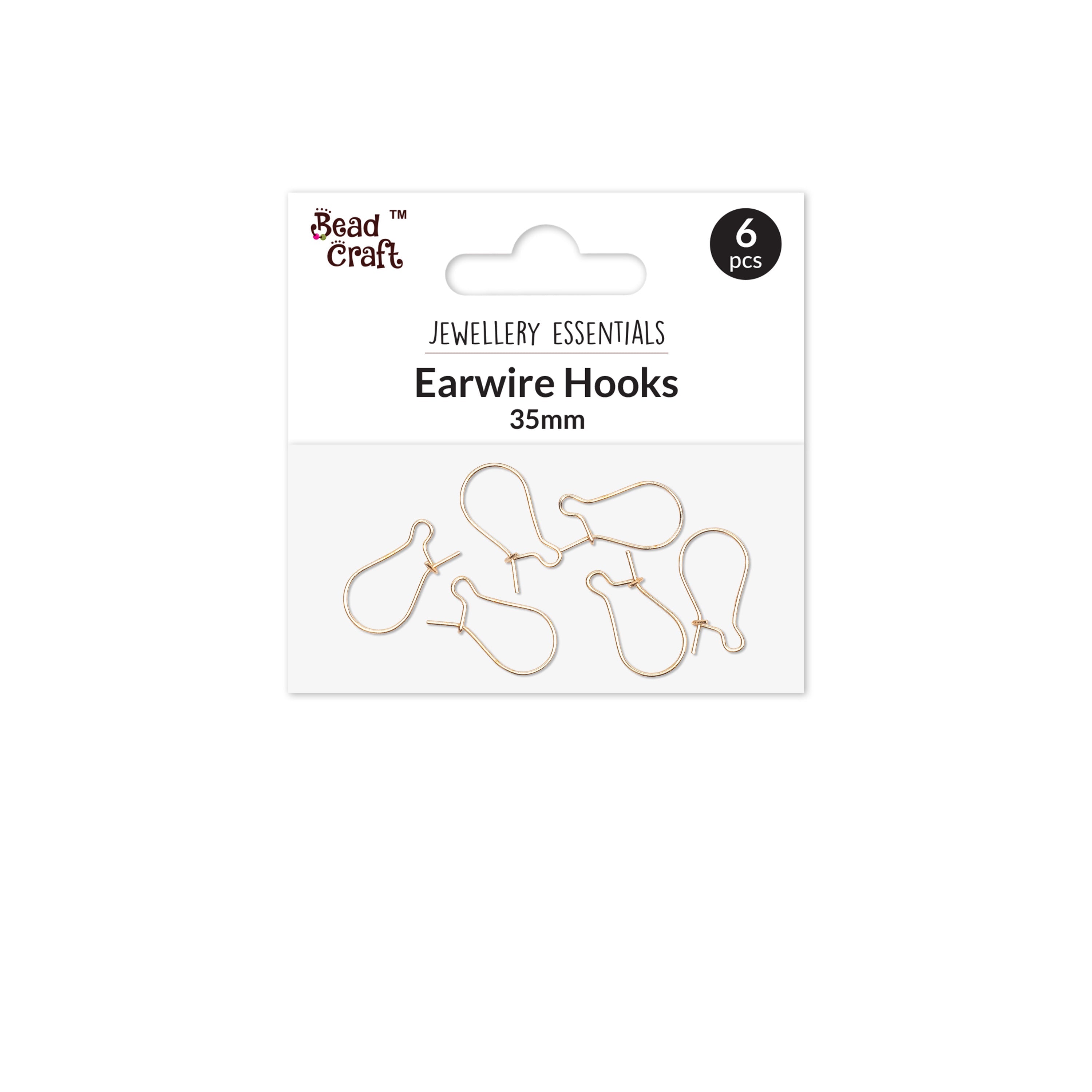 Jewellery Findings Drop Clasps U Hoop 20mm Gold 6Pc