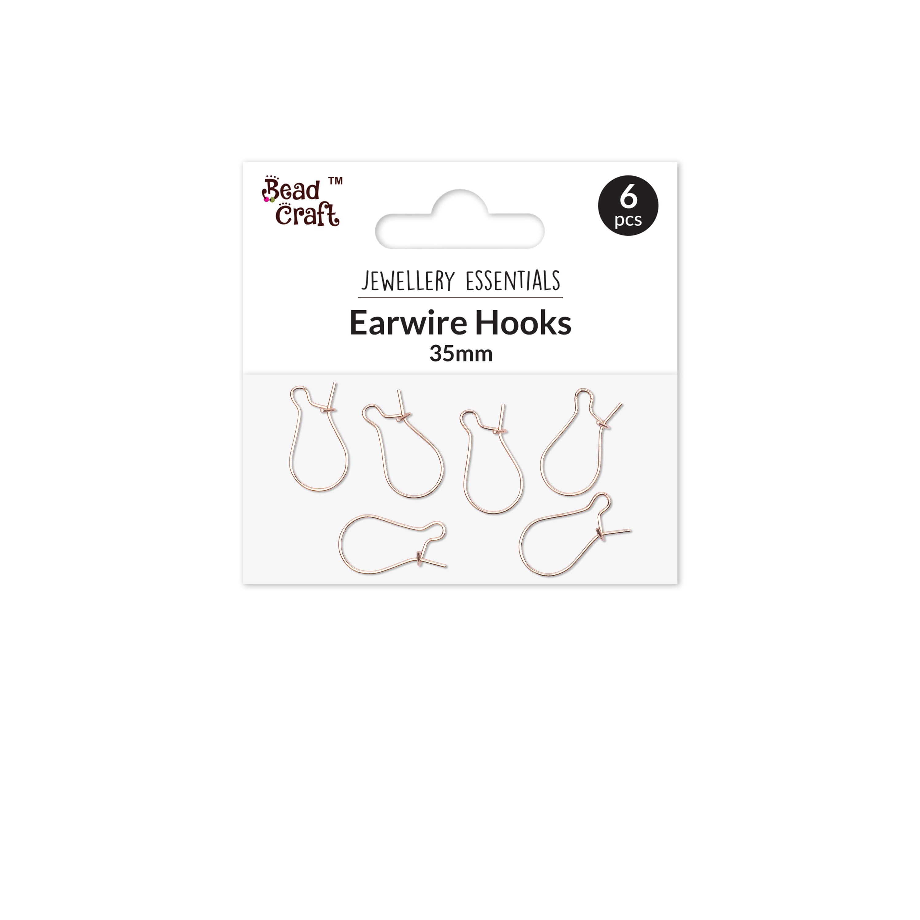 Jewellery Findings Drop Clasps U Hoop 20mm Rose Gold 6Pc