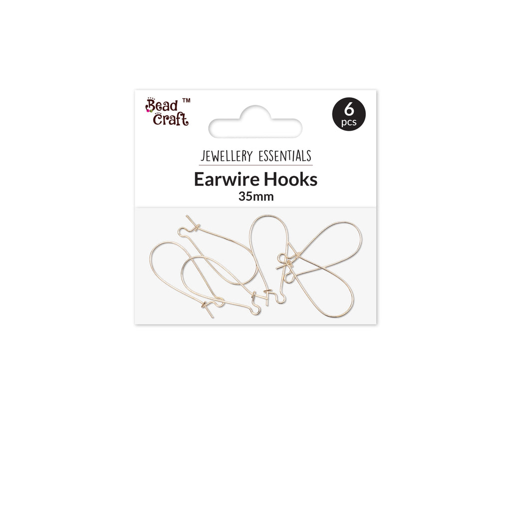 Jewellery Findings Drop Clasps U Hoop 35mm Gold 6Pc