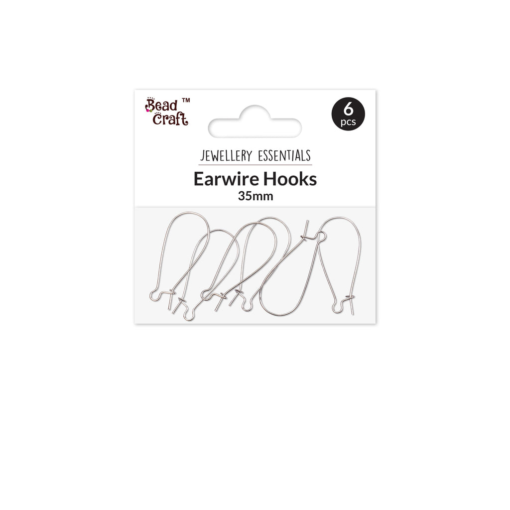 Jewellery Findings Drop Clasps U Hoop 35mm Nickel 6Pc