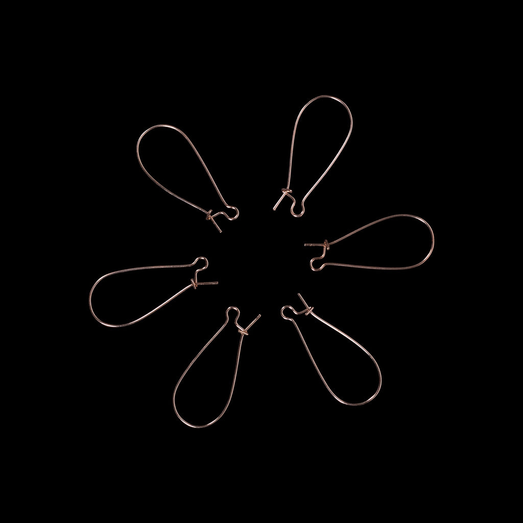 Jewellery Findings Drop Clasps U Hoop 35mm Rose Gold 6Pc