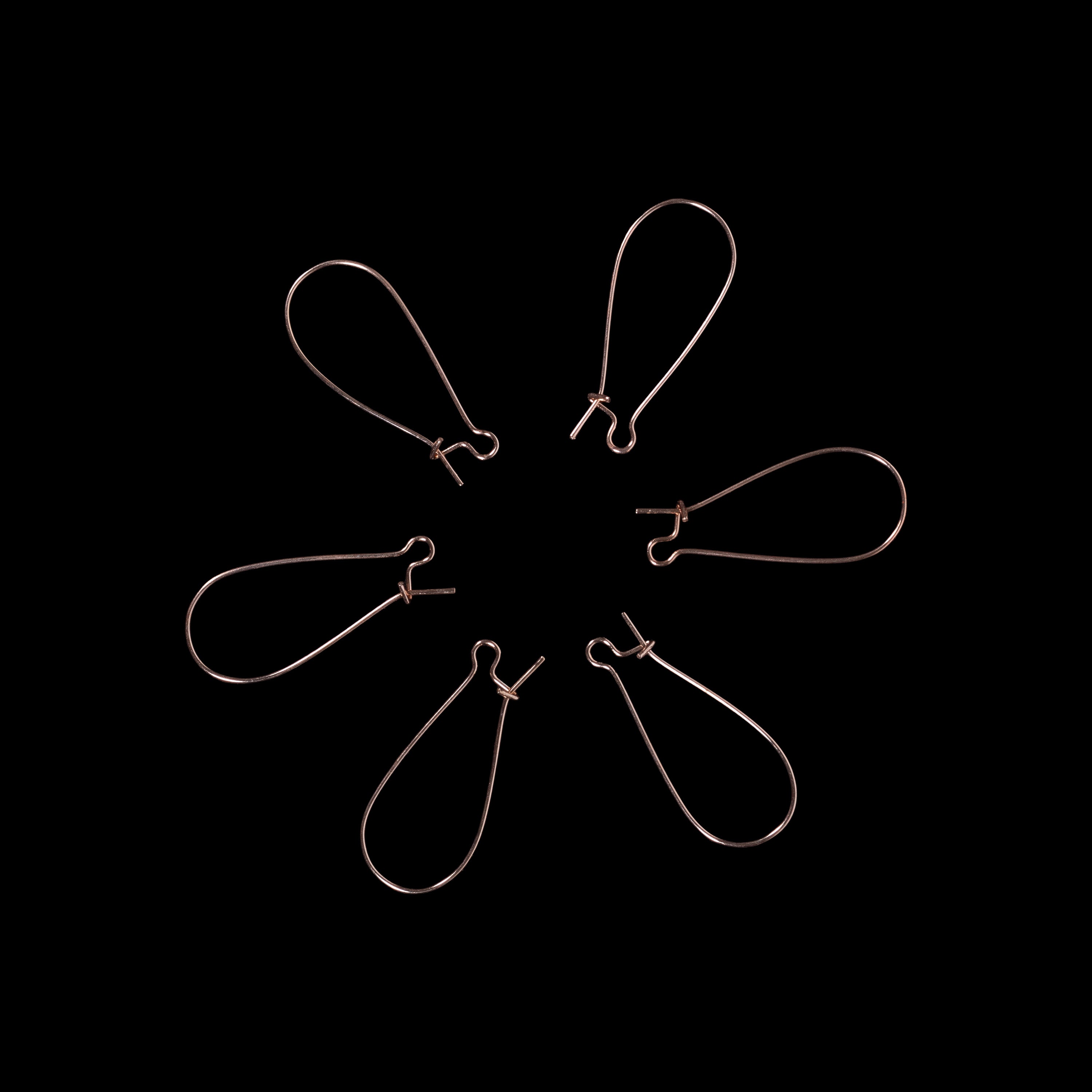 Jewellery Findings Drop Clasps U Hoop 35mm Rose Gold 6Pc