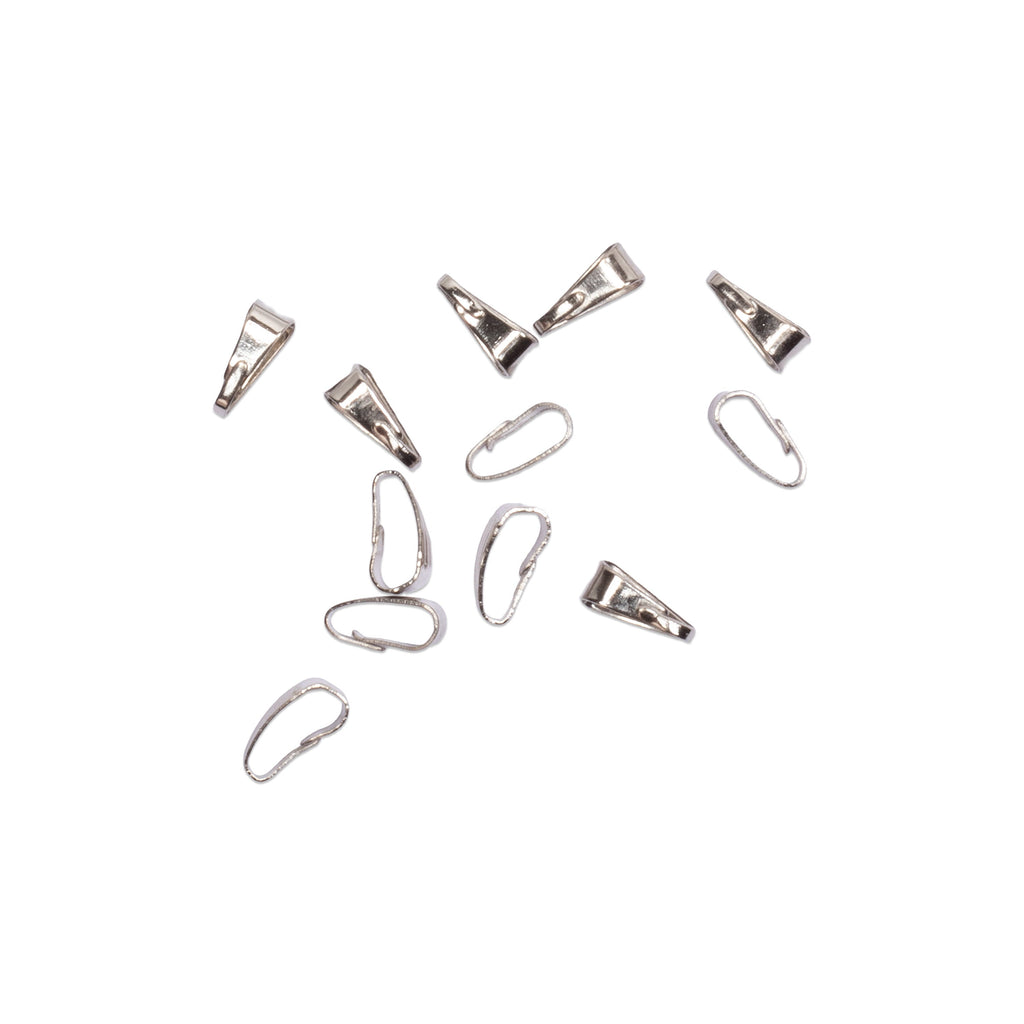 Jewellery Findings Pendant Hook Small Nickel 12pc