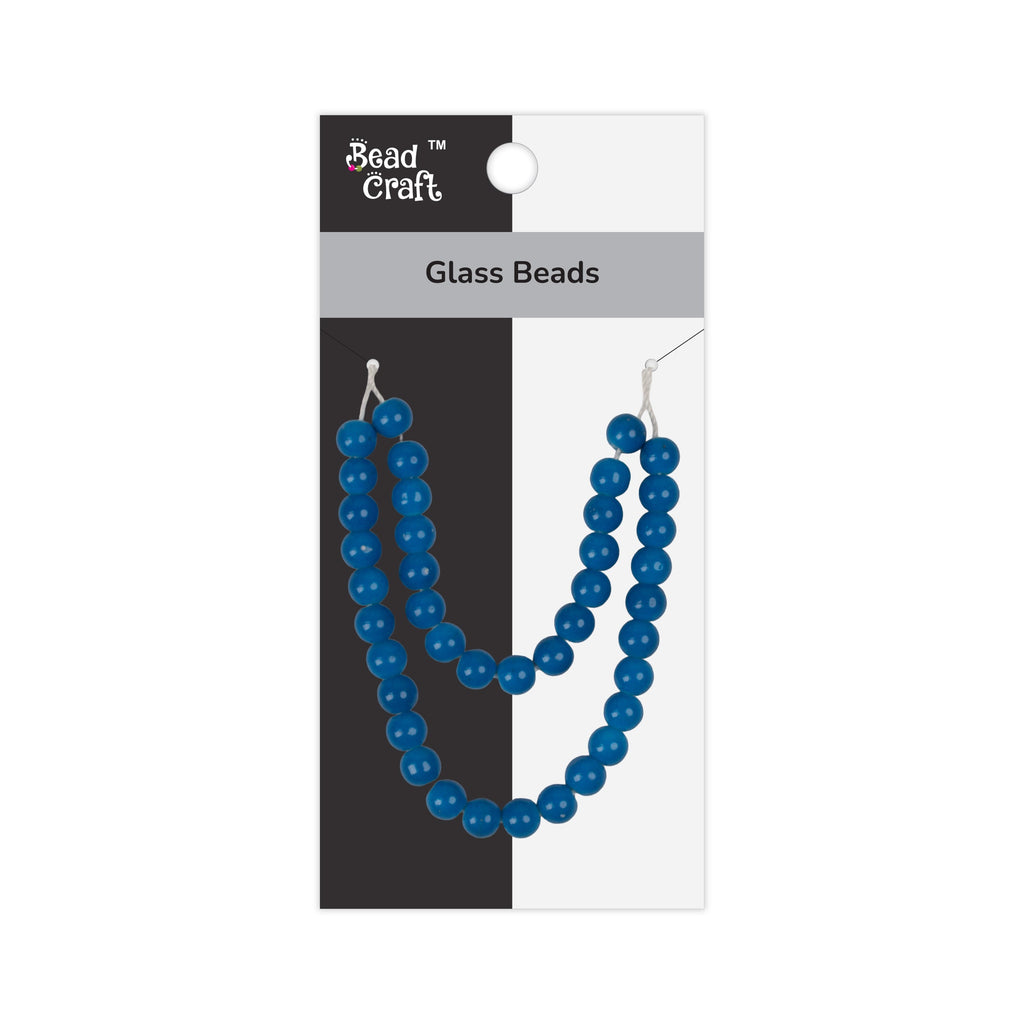 Glass Beads Round Azure Approx 8.27mm 1 String