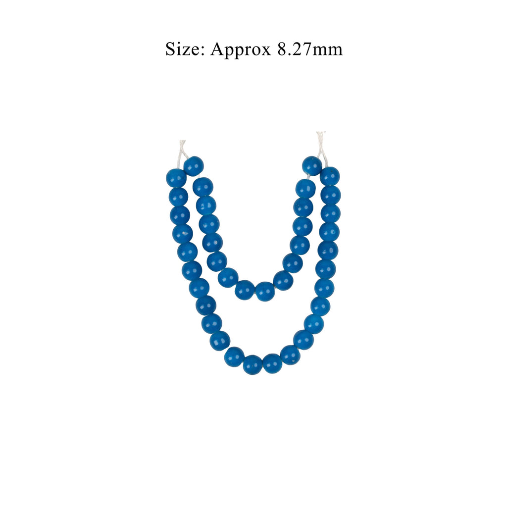 Glass Beads Round Azure Approx 8.27mm 1 String