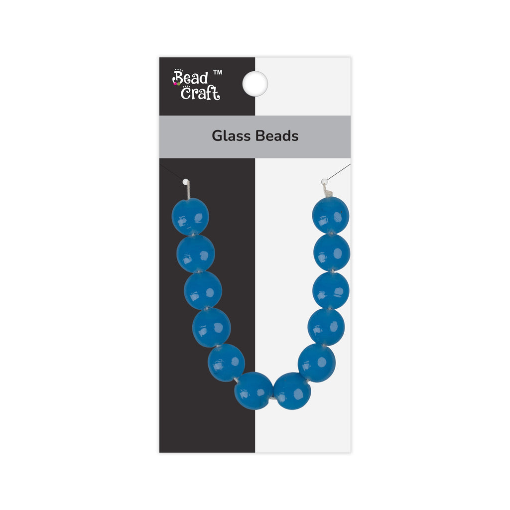 Glass Beads Flat Round Azure Approx 15.65mm 1 String
