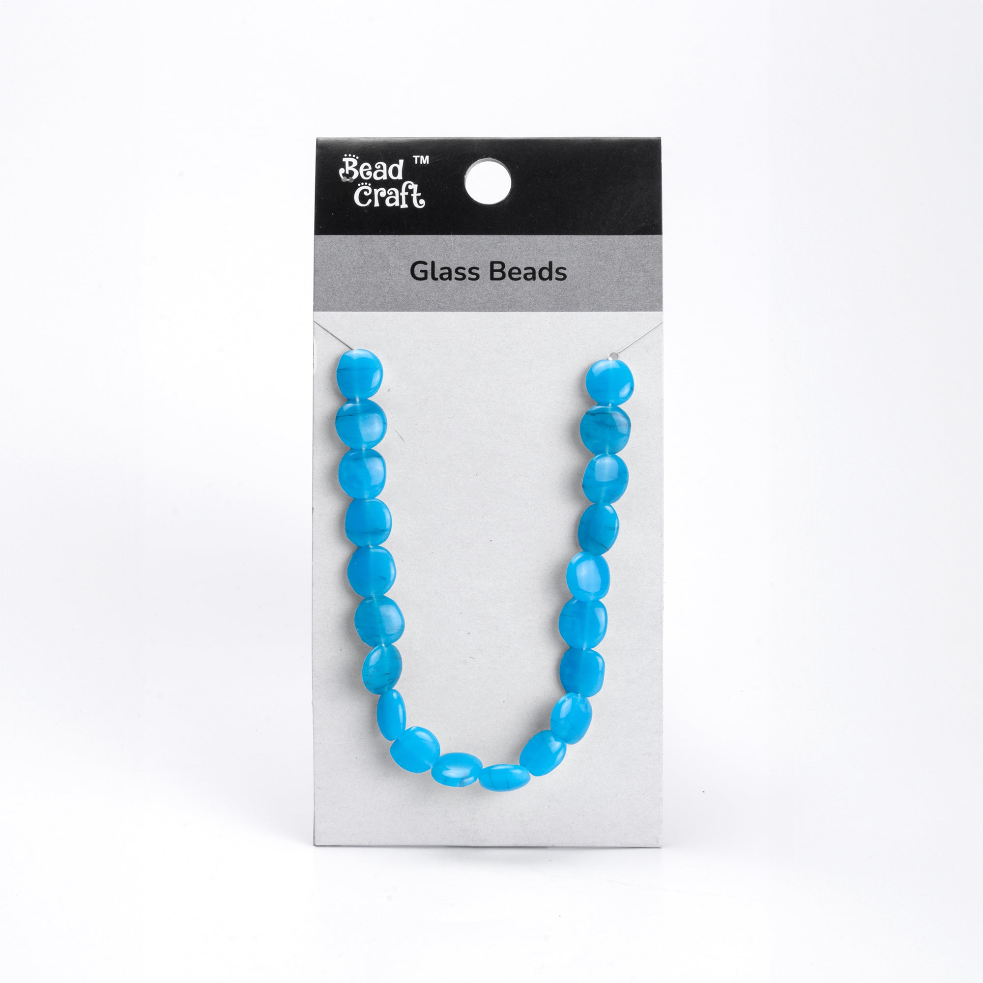 Glass Beads Flat Round Azure Approx 11.93Mm 1 String
