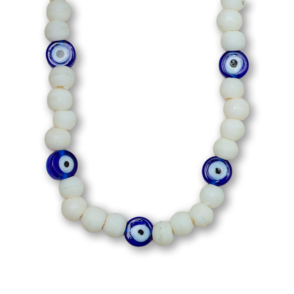 Glass Beads White And Evil Eye Assorted Size1 String