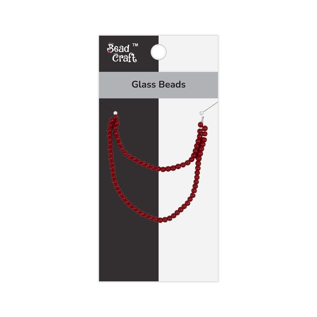 Glass Beads Round Ruby Red Approx 4.22mm 1 String