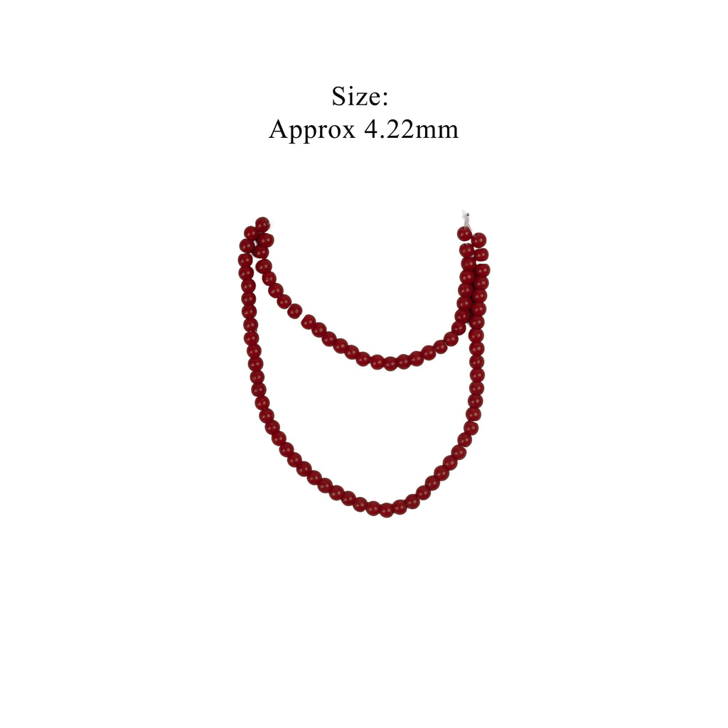 Glass Beads Round Ruby Red Approx 4.22mm 1 String