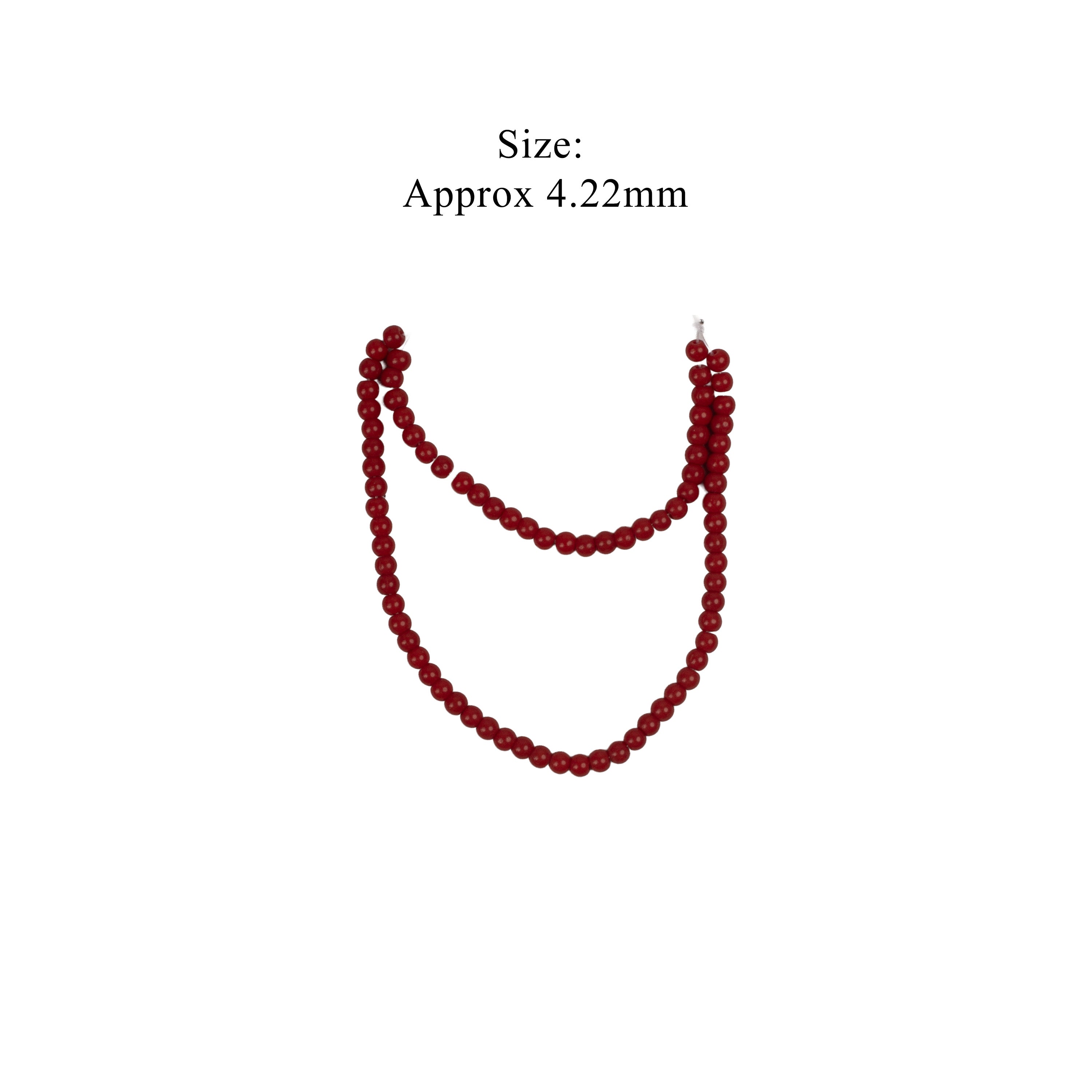 Glass Beads Round Ruby Red Approx 4.22mm 1 String