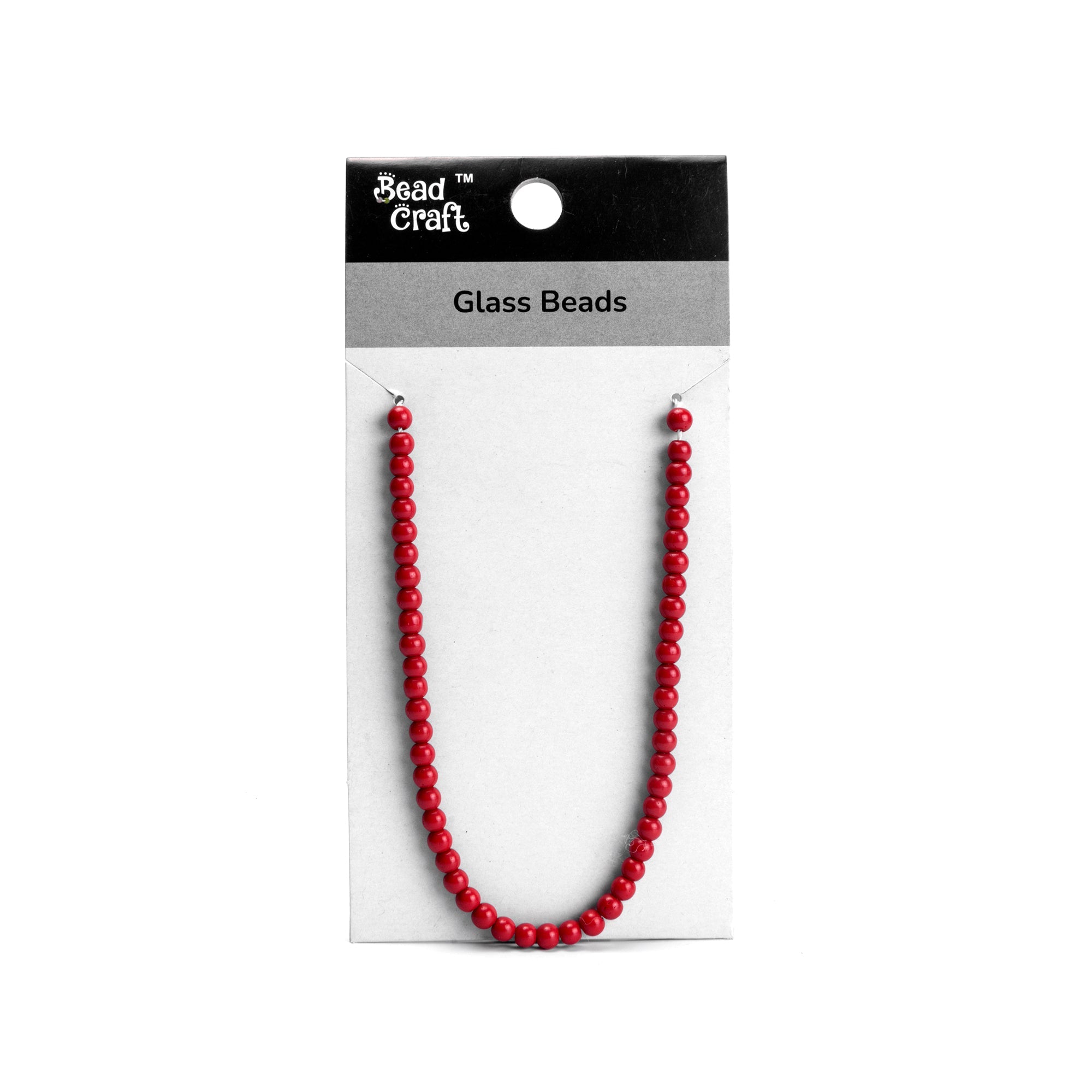 Glass Beads Round Ruby Red Approx 5.34Mm 1 String
